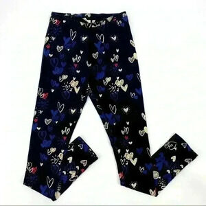Zara Kids Girls‎ Black Leggings With Hearts 13/14